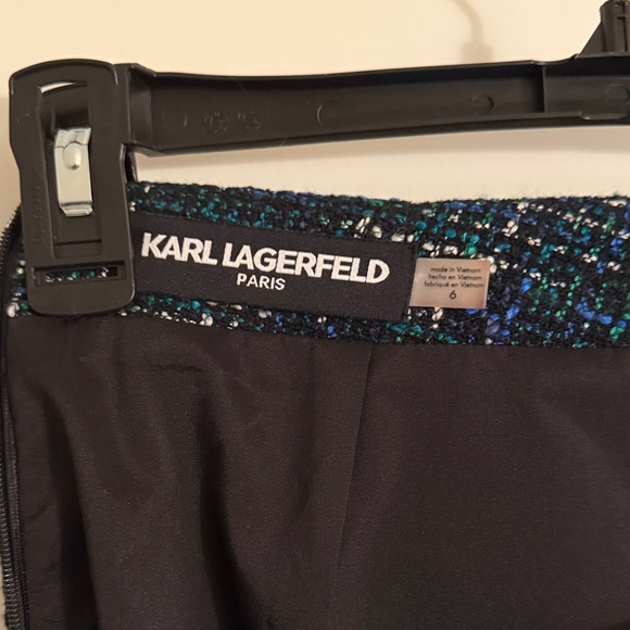Karl Lagerfeld Black, Blue and Green Tweed Skirt - Picture 3 of 4
